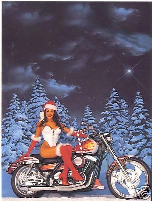 Motorcycle Christmas Greeting Cards with Harley Davidson looking Graphics DP-57 - Image 1 of 4