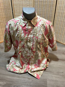 Cooke Street Hawaiian Button Up Shirt  100% Cotton Medium M Tropical Floral H95