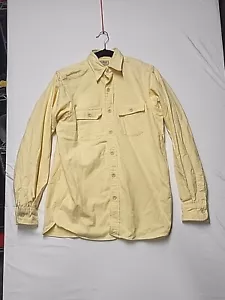 Vintage LL Bean Sämisch Flanell Arbeitshemd Herren 18 Lang Gelb Langarm USA - Bild 1 von 23