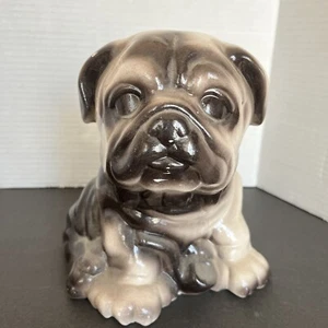 Pug Dog Statue Figurine Ceramic 7.25 In Tall - Picture 1 of 6