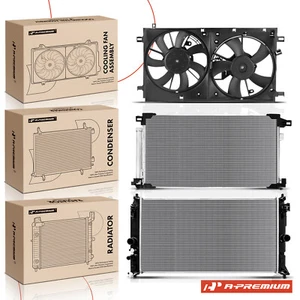 Radiator & A/C Condenser & Dual Cooling Fan Kit for Toyota Prius 2016-2021 1.8L - Picture 1 of 9