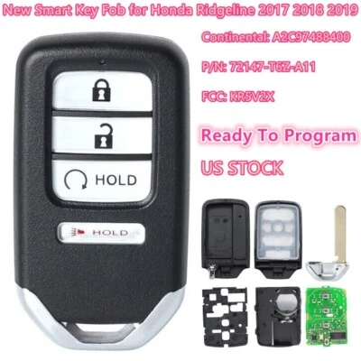 Smart Key for Honda Ridgeline 2017 2018 2019 Remote Fob Prox A2C97488400 KR5V2X Foto 1 de 4