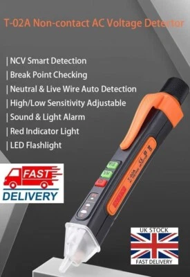 Voltage Tester Pen Non Contact AC Sensor Power Alert 12-1000V Electric Detector - Image 1 of 4