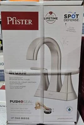 Pfister Bruxie Brushed Nickel Bathroom Faucet LF048-BIEGS High Arc 4 in. Centers - Image 1 of 4