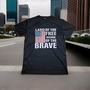 Land Of The Free Home Of The Brave Polyester SS Grappling Bjj Nogi Patriotic Lg - Picture 1 of 8