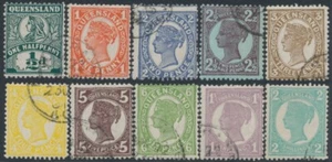 AUSTRALIA / QLD - 1899 ½d-2/- QV side-face, Q-crown wmk, CTO – SG # ex. 231-254 - Picture 1 of 2