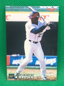 Roosevelt Brown  BLUE WAVE 23 2004 Calbee Baseball card 035  rare