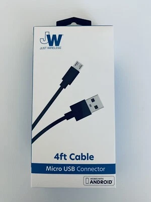 Just Wireless 6ft Flat TPU Micro USB to USB-A Cable - Black - Image 1 of 2