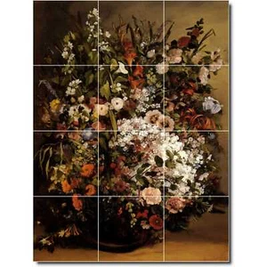 Gustave Courbet Blume Fliese Wandbild PT02164. 36x48 (12) 12x12 Fliesen - Bild 1 von 1