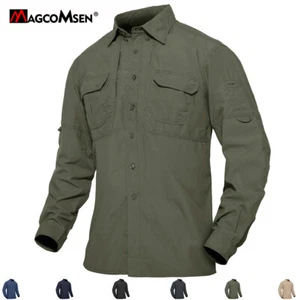 Breathable Atheletic Pockets Shirt Men's Hiking Hunting Fishing Shirt Work Tops - Picture 1 of 68