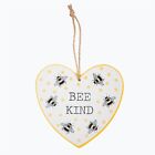 Bee Plaque Wooden Kitchen Home Wall Decoration MDF Heart Bee Kind Bee Happy