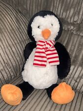 Jellycat bashful penguin medium with red and white striped scarf