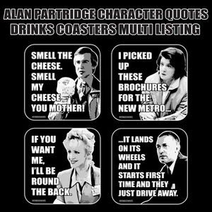 ALAN PARTRIDGE Character Drinks Coasters / Bar Mat - Hardboard / Gloss Finish - Picture 1 of 19