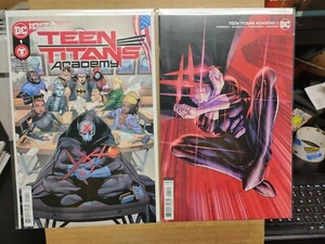 CONJUNTO DE 1 CUBIERTA VARIANTE A & B TEEN TITANS ACADEMY CASI NUEVO + ROJO X DC COMICS 2021 - Imagen 1 de 5