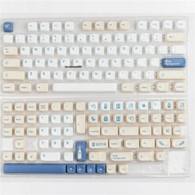 Soybean Milk Theme 144 Keycaps MOA Height PBT Dye-sub New for Cherry MX Keyboard - Image 1 of 4