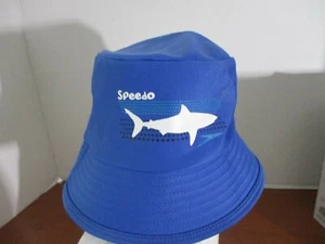 SPEEDO~Blue UV 50+ BlocktheBurn BEACH HAT w/ SHARK~Boys Small / Medium - Picture 1 of 5