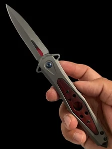 8.6” Spring Assisted Tactical EDC Pocket Knife Sharp, Hunting Outdoors Wood WRD - Picture 1 of 6