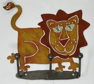 Lion Metal Wall Hanger Coat Hook Door Hooks Hat Rack Art Safari Decor Kids Room - Picture 1 of 4