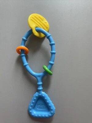 CHICCO BABY BEIßRING MIT MOTORIK ELEMENTEN IM RASSEL STIL GREIFLING - Bild 1 von 4