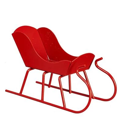 TOWN SQUARE MINIATURES Puppenhaus Rot Traditionell Weihnachten Schlitten 1:12 Party Deko Zubehör