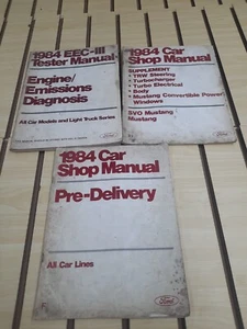 1984 FORD CAR SHOP MANUAL MUSTANG SUPPLEMENT REPAIR MANUAL GUIDE BOOKS TESTER - Picture 1 of 15