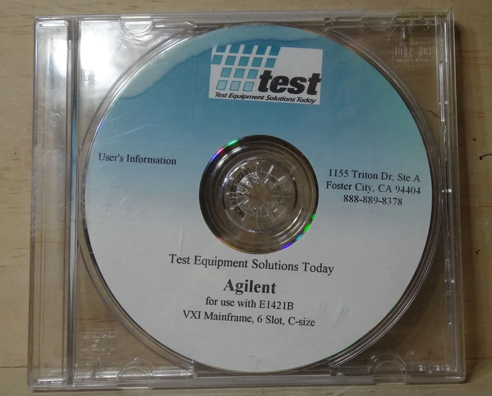 T.E.S.T. AGILENT E1421B VXI MAINFRAME USERS INFORMATION ON CD - Image 1 of 1