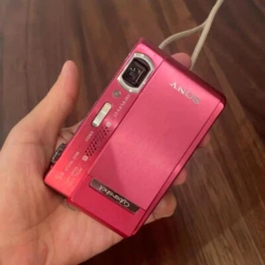 Sony Cyber-shot DSC-T500 5x zoom 10.1MP CCD Vintage Digital Camera Red - Picture 1 of 8