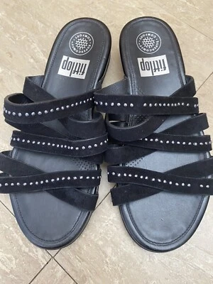 Fitflop UK 4 Lumy Leather/suede Slide With Studs  - Image 1 of 4