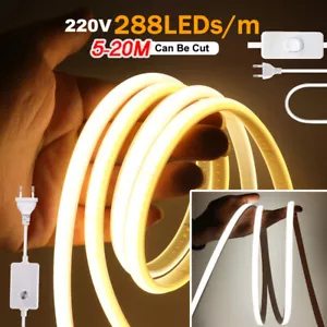 COB LED Streifen 220V Stripe Band Lichtschlauch Leiste Kette 288LEDs/Meter IP65 - Bild 1 von 48