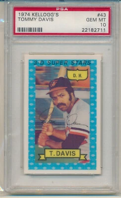 1974 Kellogg's Tommy Davis (#43) PSA10 PSA - Image 1 of 2