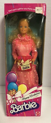 Barbie Happy Birthday 1983 #1922 - Nueva en caja - Etiqueta de precio Kmart, vestido rosa Foto 1 de 4