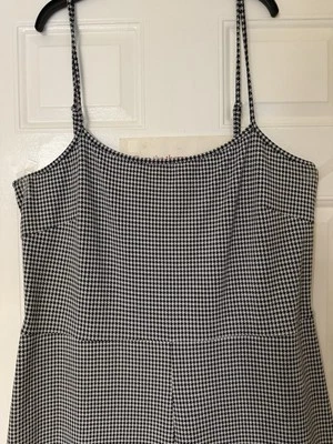 Black & White Houndstooth Check Smock Back Wide Leg Jumpsuit, Size XXL - Image 1 of 4