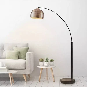 68" Williamsburg Modern Arched Floor Lamp with Bell Shade and Marble Base - Picture 1 of 10