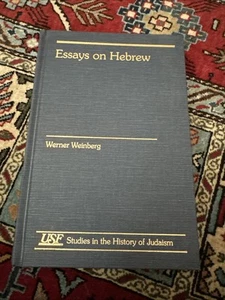 Essays on Hebrew, Hardcover by Werner Weinberg, Edited by Paul Citrin, 1993 - Imagen 1 de 9