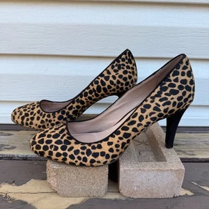 Next Hair On Leather Leopard Print Pumps Size 40 - Picture 1 of 7