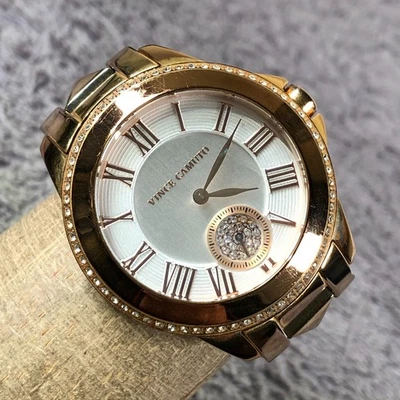 Vince Camuto Women VC/5048S Fashion Pave Gold Tone Quartz Analog 38mm Watch 6" - Image 1 of 4