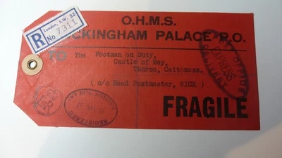 Etiqueta de equipaje Royalty Buckingham Palace para Castillo de Mey QM, entrega urgente  Foto 1 de 2