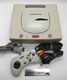 Sega Saturn Console HST-3220 White Model System Controller Tested Japan