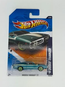 2011 Hot Wheels '71 Dodge Charger Teal - Muscle Mania #108/244 - Picture 1 of 1
