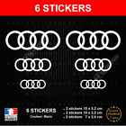STICKERS AUDI RINGS WHITE 6 DECALS A1 A2 A3 A4 A5 TUNING