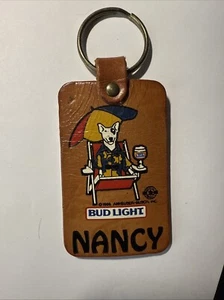 Bud light Nancy leather keychain SPUDS Mackenzie - Picture 1 of 3