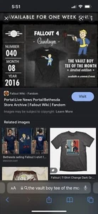 The Vault Boy Tee Of The Month Limited Edition “Gunslinger” #40 08-2016 Medium. - Picture 1 of 4