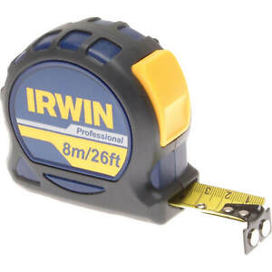 Irwin Professional Pocket Tape Measure Imperial & Metric 26ft / 8m 25mm