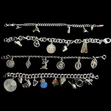 925 Sterling Silver Lot of Charm Bracelet Jewelry