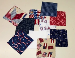 40 Cuadrados Acolchados 4" Americana EE. UU. América Estrellas Rayas Bandera Motivo Tela - Imagen 1 de 1