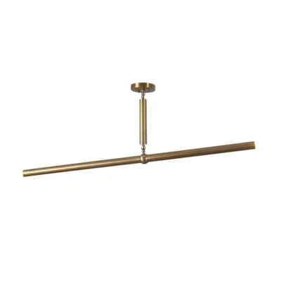 Mid Century Sputnik Two Arm Light Linear Chandelier Modern Handmade Brass - Image 1 of 4