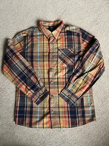 New GEORGE boys Orange checked Long Sleeved shirt 100% Cotton 10-12 years M - Picture 1 of 4