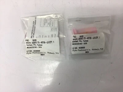2 NEW Pyle M39029/90-529 MIL-DTL-38999, Concentric Twinax, Pin, Crimp Gold - Image 1 of 3