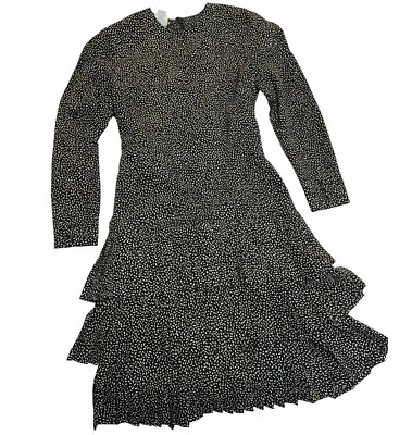 Escada by Margaret Ley Wool Vintage 80s Drop Waist Pleated Dress Size 38 US 8 - Image 1 of 4