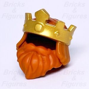 Castle LEGO® Gold Crown with Orange Beard & Hair Minifigure Parts 70327 King New